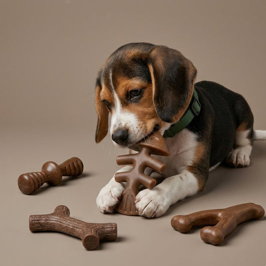 Divanoxcosh Durable Dog Chew Toy Set - 4-Pack Long Lasting Tough Nylon Bones for Aggressive Chewers, Ergonomic Wishbone & Fishbone Shapes for Medium Dogs, Dental Health & Boredom Relief