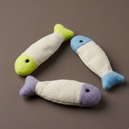 Divanoxcosh Artisan Catnip Fish Series - Minimalist Handcrafted Cotton Cat Toys, Potent Infused Catnip Kickers for Interactive Play, Sophisticated Eco-Friendly Pet Toy Collection